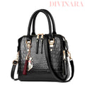 Bolsa Feminina de Couro Com Design Crocodilo