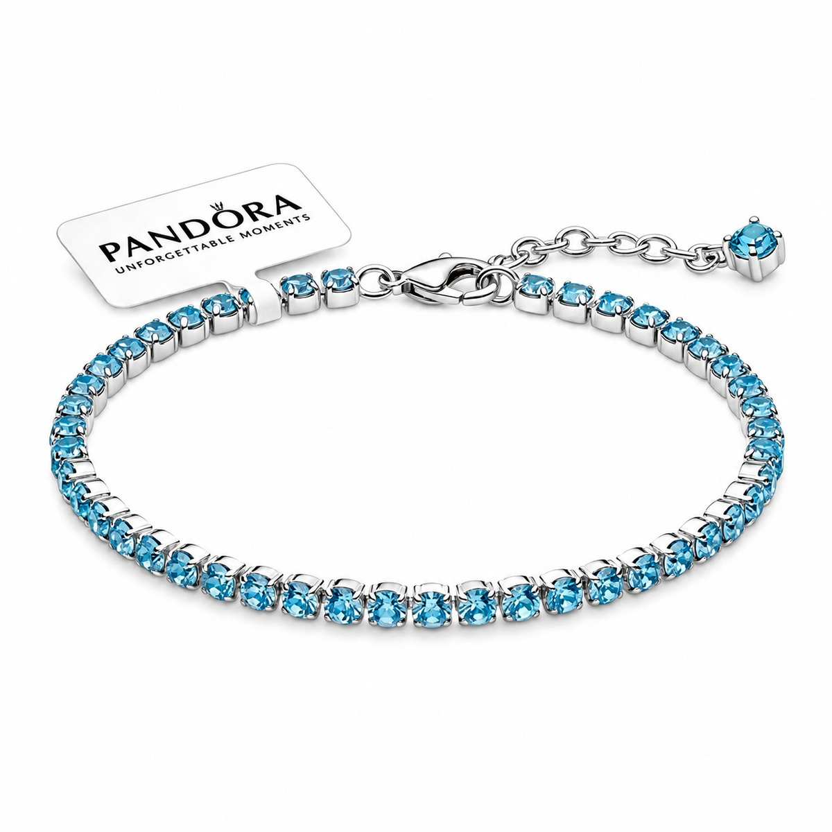 Pulseira Riviera Prata com Pedras de Zircônia Azul