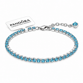 Pulseira Riviera Prata com Pedras de Zircônia Azul