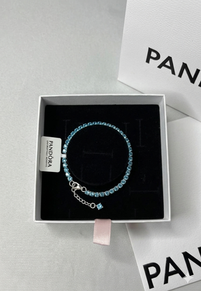 Pulseira Riviera Prata com Pedras de Zircônia Azul