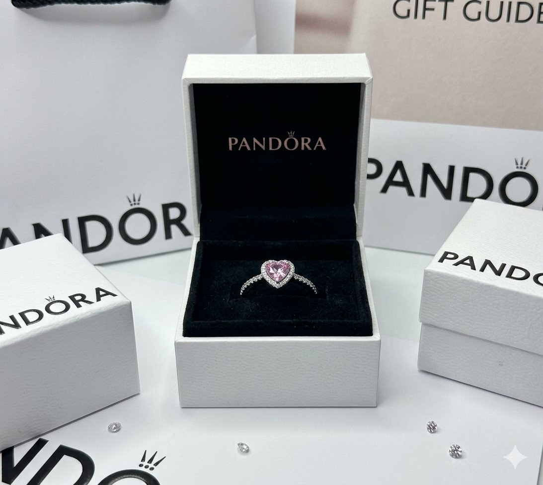 Anel Pandora Coracão Brilhante de Prata