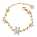Pulseira Com Pingente de Flor Ajustável