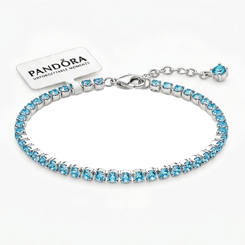 Pulseira Riviera Prata com Pedras de Zircônia Azul